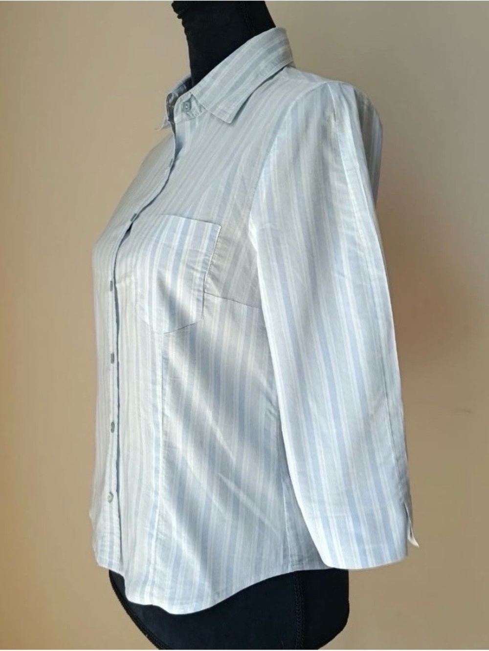 Max Mara Weekend Striped Shirt
Blue Small Womens 3/4 Sleeve
Stretch Blouse - Picture 3 of 9